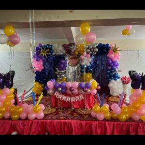 Colorful Butterfly-Themed Stage Decoration for Birthday