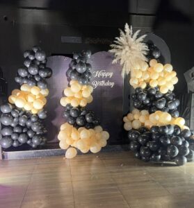 Premium Black & Gold Balloon Decoration for Birthday Parties