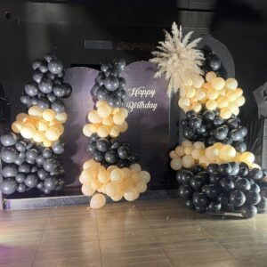 Premium Black & Gold Balloon Decoration for Birthday Parties