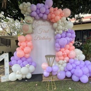 Pastel Balloon Decoration for 1st Birthday