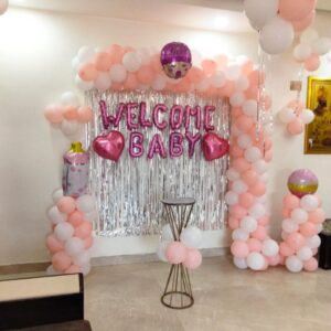 Baby Welcome Decoration at Home in Rudrapur Newborn Welcome Balloon Setup & Baby Shower Decor