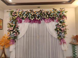 Divine Guru Ji Satsang Floral Setup