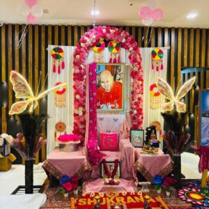 Guru Ji Satsang Floral Decoration for Spiritual & Devotional Events