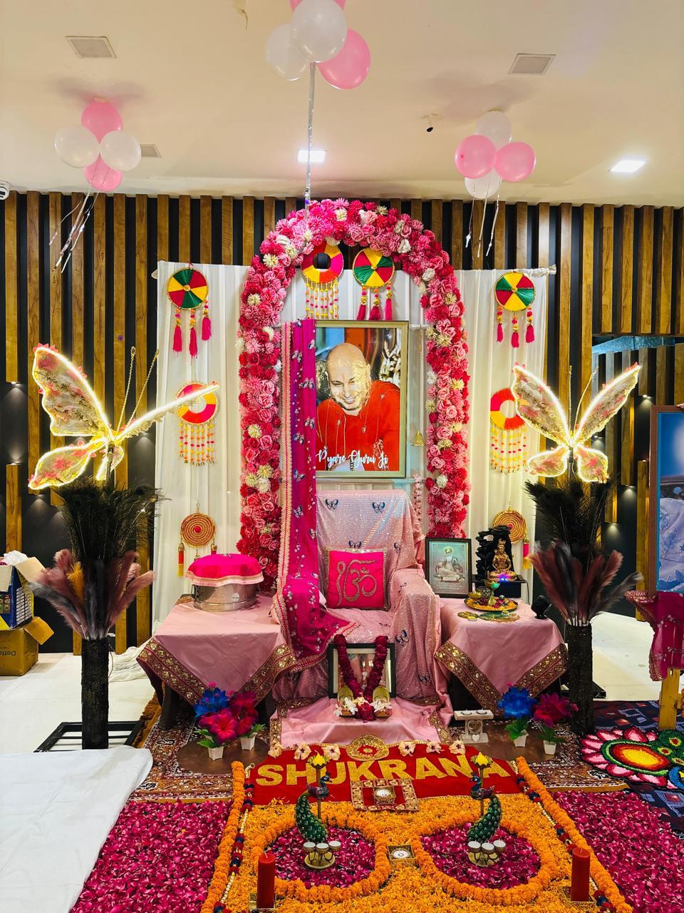 Guru Ji Satsang Floral Decoration for Spiritual & Devotional Events