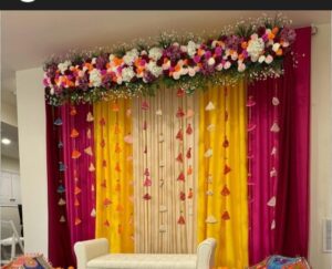 Haldi & Mehndi Backdrop Decoration in Rudrapur | Floral Wedding Decor Services