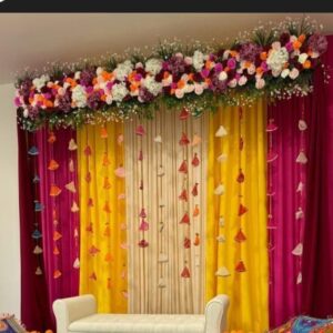 Haldi & Mehndi Backdrop Decoration in Rudrapur | Floral Wedding Decor Services