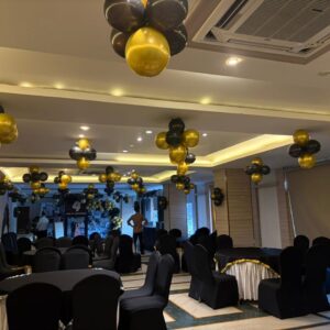 Luxury Black & Gold Corporate Party Balloon Decoration