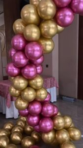 Pink & Gold Balloon Ring Decoration for Birthdays & Celebrations