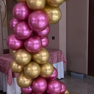 Pink & Gold Balloon Ring Decoration for Birthdays & Celebrations