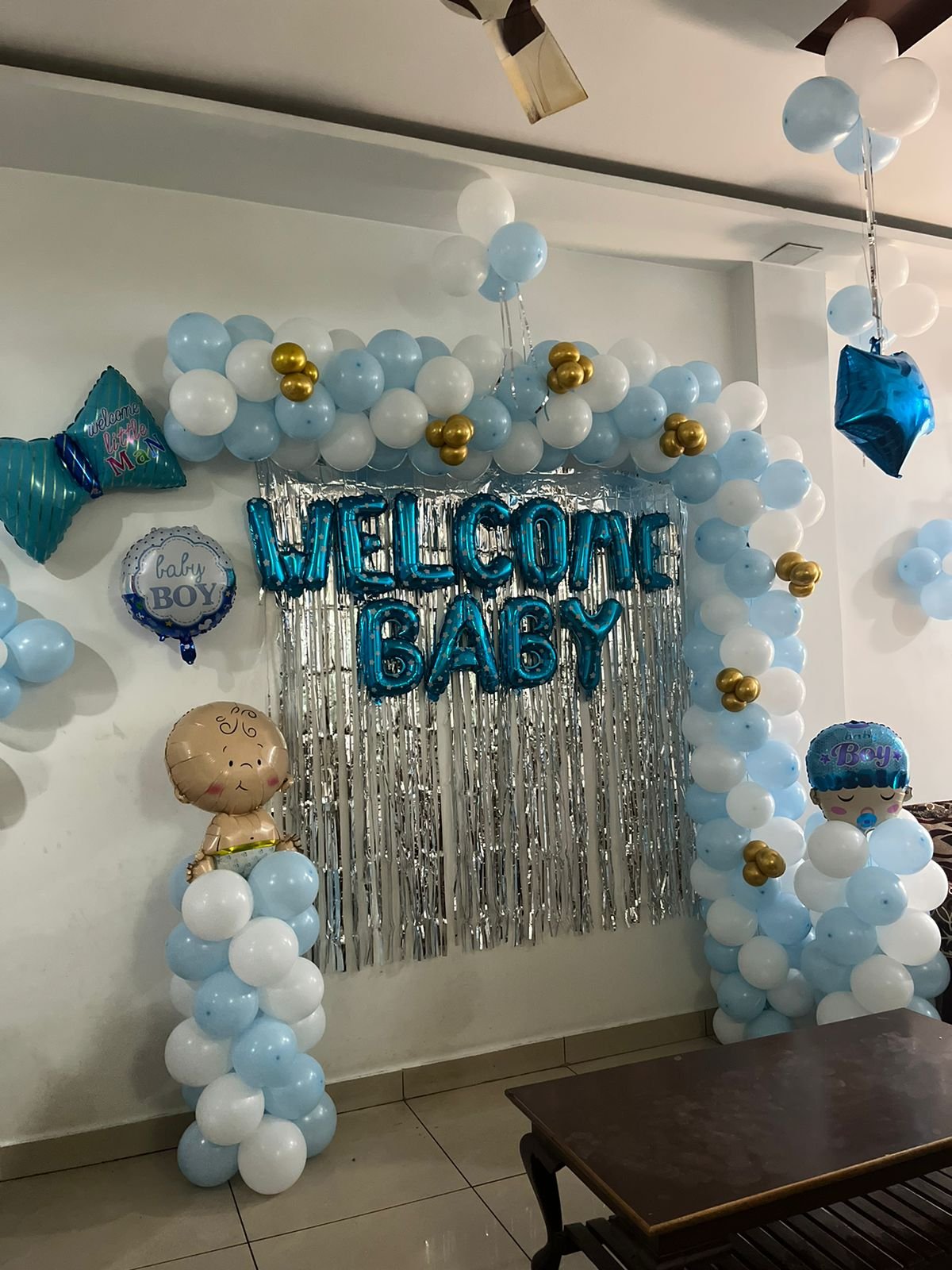Welcome Baby Boy Balloon Decoration