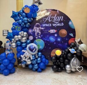 Space World & Astronaut Theme Birthday Decoration Setup
