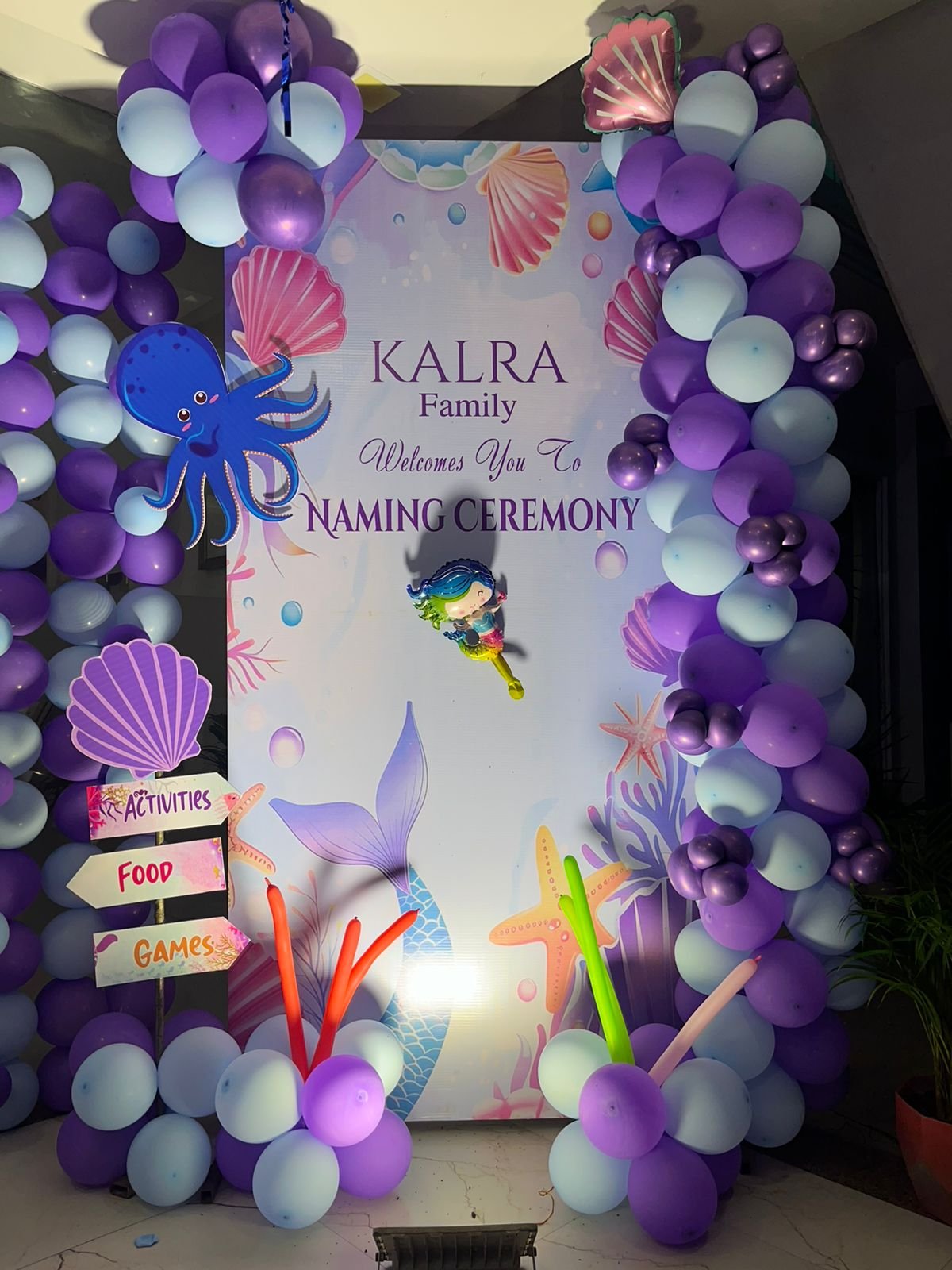 Enchanting Naming Ceremony Decoration with Underwater Mermaid Theme