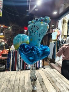 Blue Foil Gender Reveal Balloon Bouquet