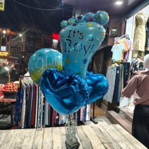 Blue Foil Gender Reveal Balloon Bouquet